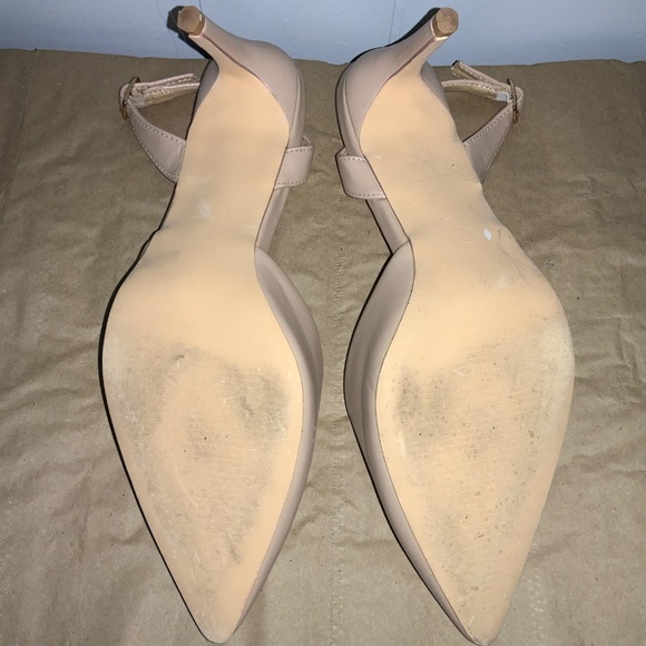 Cynthia Rowley Petula tan Slingback heels Sz 8M  pointed toe - Picture 5 of 7